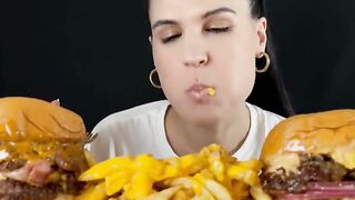 Cheese fries juicy burger