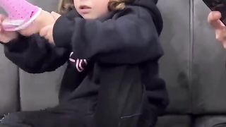 Cute girl smell every body sleeping