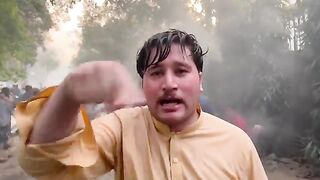 Pakistan zaman Park police throwing shell gas on public #short#shorts