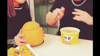 Husband wife funny eating
