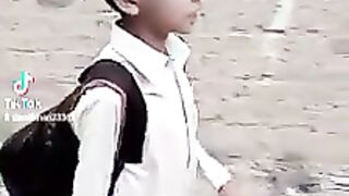 Kids going to school but he's sad and thinking about School