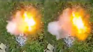 Ukraine's 40th Artillery Brigade using UAVs to correct artillery fire and to drop munitions