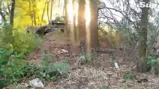 Ukrainian tank blasts Russian tank near Zaporizhia nuclear plant