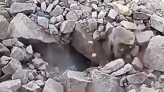 DV Satisfying dropping tons of rocks in the sea