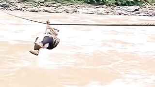 It's too dangerous to cross the rough river