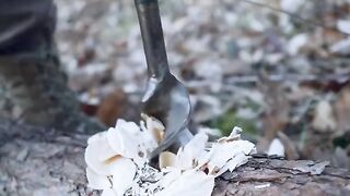 Making a Saw Buck and Cutting Firewood with Hand Tools