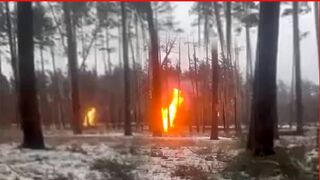 Russian equipment is burning in forest