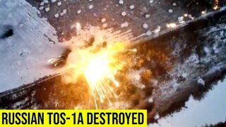 Ukrainian forces destroy Russian TOS-1A Solntsepyok Heavy flamethrower