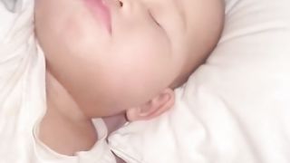 Cute funny baby sleepy moment