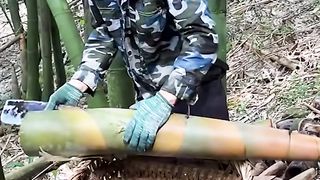 Peeling bamboo shoots