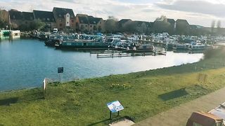 Beautiful ship houses in river