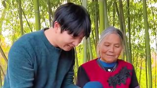 Girls makes a washboard for her grandmother