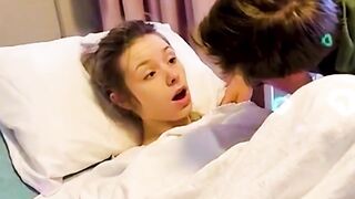 Girl under influence of anesthesia reacts hilariously when partner kisses her.