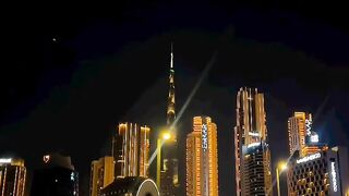 Dubai downtown night view