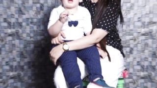 Cute Fatima Affandi with her family