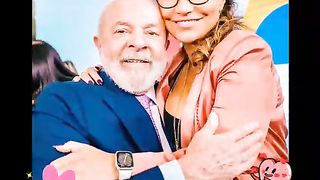 Esse é o Presidente Lula e a esposa dele a Jajam