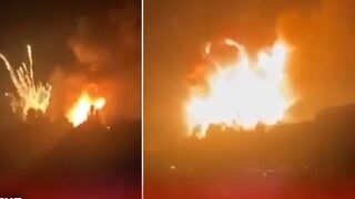 Russian ammo depot EXPLODES shaking local homes after being targeted by Ukrainian forces