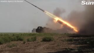 Ukraine targets Russian troop positions with Uragan multiple rocket launcher