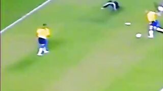 Ronaldo of Brazil feint