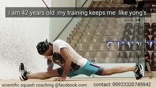 Squash. Jansher khan lunges exercise