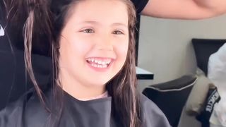 Beautiful hair cut of cute girl