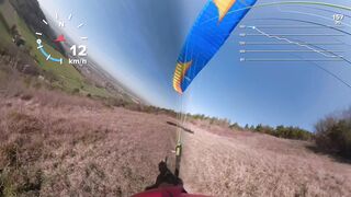Premier vol en parapente a ayet avec fail dans les buissons