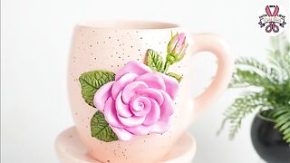 Plastic bottle flower vase making Look like ceramic vase