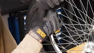 Electric Bike with old car wheel!