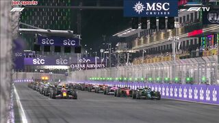 2023 Saudi Arabian Grand Prix _ Race Start + Penalty for Alonso