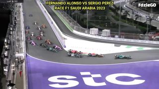 BATTLE! ALONSO VS PEREZ ON RACE GP SAUDI ARABIA F1 2023 - ASTON MARTIN VS REDBULL