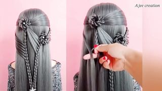 Stylish long hair style / beautiful hair style/ #hairstyle / #ajeecreatio