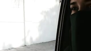 Girl on car