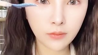 Colorful eye liner sticking.