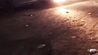 PAKISTAN BUS READY FOR DEPATRURE FROM WORKSHOP NIGHT VIEW
