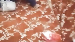Kid playing with chick ????so funny