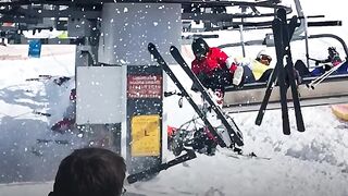 Passengers are thrown off their seats by ski lifts!