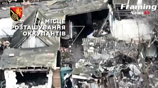 Ukraina menyerang tentara Rusia yang bersembunyi di puing puing rumah yang sudah hancur