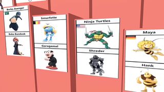 Cartoon characters and their enemy