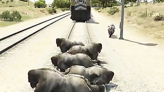 Imposible train stop with super gorilla