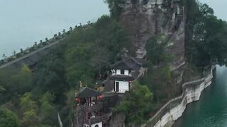Strange building on the island