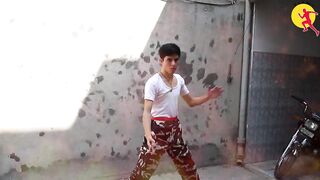 A Boy Performes Incredibile High Kick