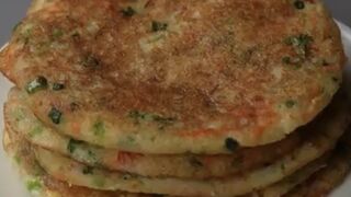 Rice vegetable pancake recipe ( subscribe please )