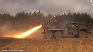 Ukrainian Paratroopers fire on Russian positions with MLRS