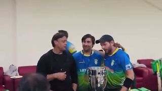 Shahid Afridi gave the winning LLCT20 trophy to ex Afghanistan International team captain