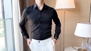 British Style Long Sleeve Shirt Men Clothing Fashion 2023 Spring Business Formal Wear Chemise Homme Slim Fit Camisa Masculina