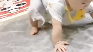 Cute baby excerise