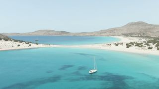 Plage Mer Sable Île Élafonisos Grèce Péloponnèse