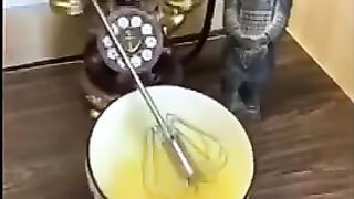 Stainless steel spring egg beater