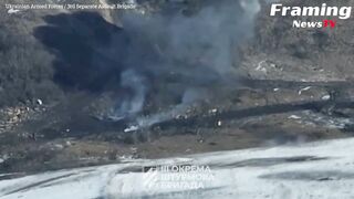 Tank lapis baja Ukraina meledak dalam serangan rudal Rusia