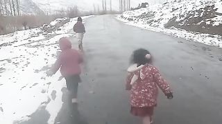 Kids enjoying the season of snow